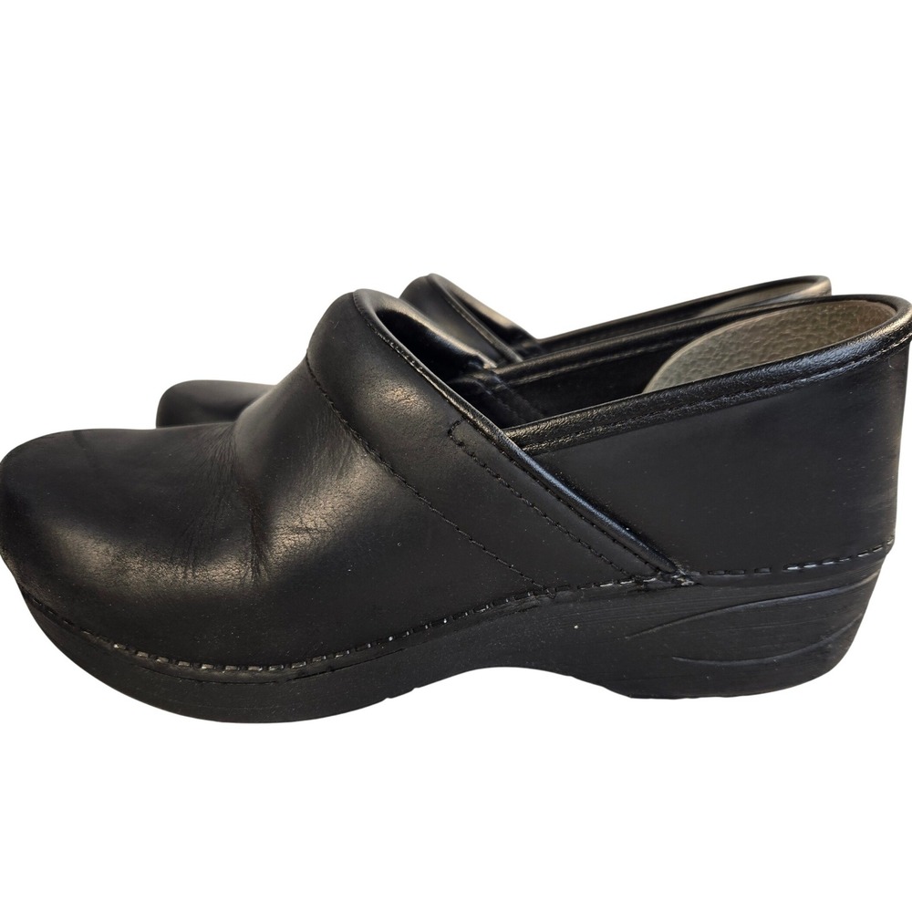 Dansko XP 2.0 Black Leather Professional Clogs Nursing Work Shoes‎ Size 39